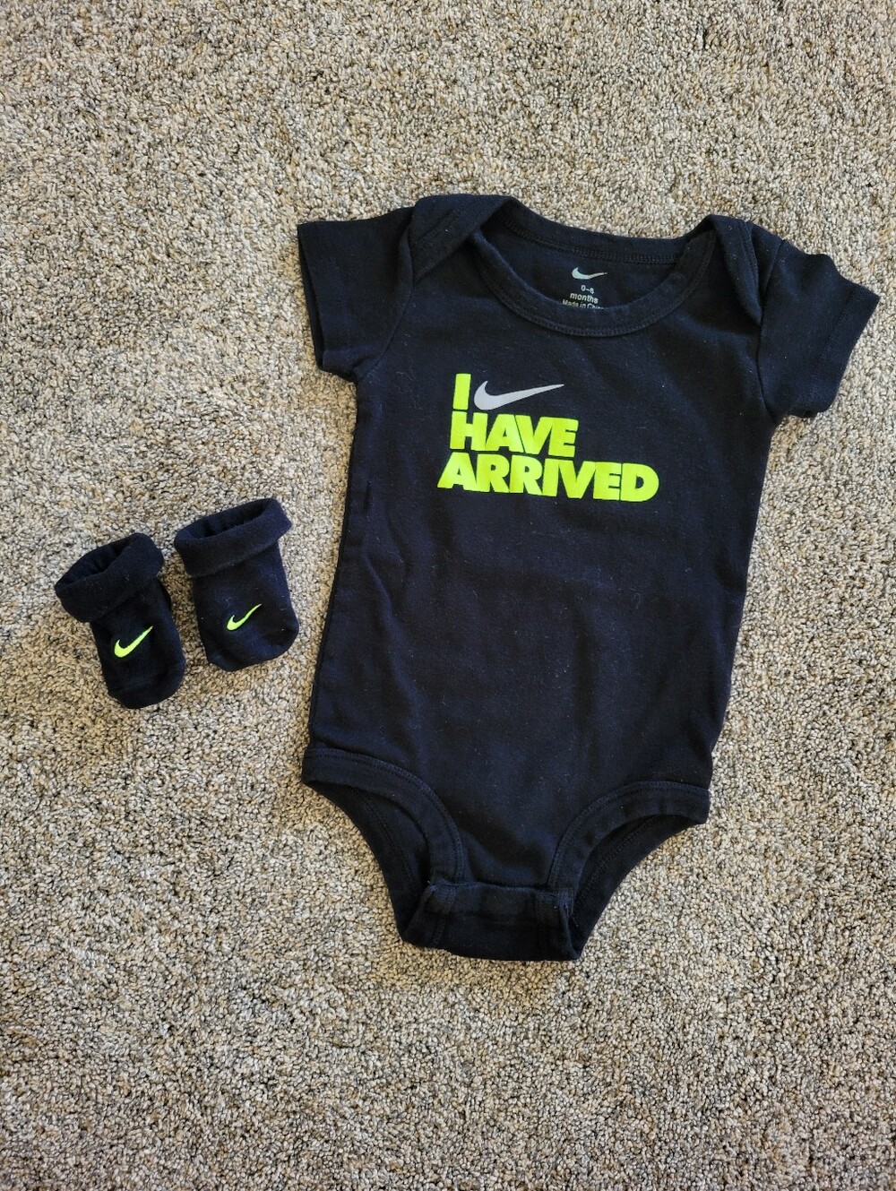 Nike Baby Onesie Baby boys size 0-6 months and matching baby nike socks